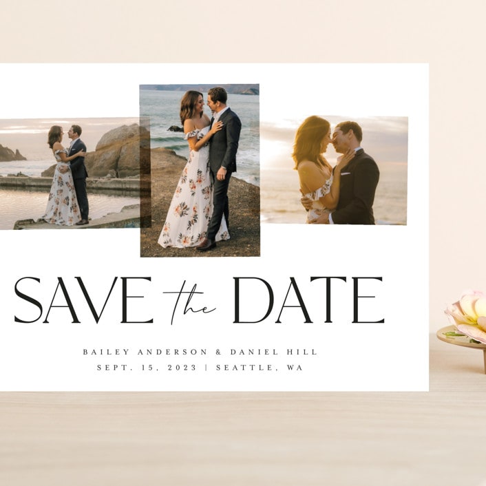 "Multi-Overlay" - Save the Dates in Tuxedo by Anna Elder - Front