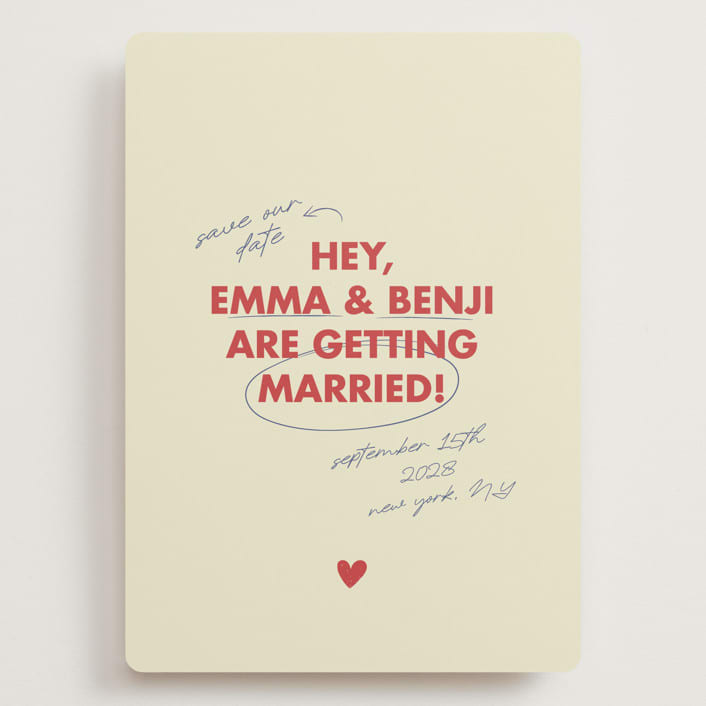 "Love Note" - Save the Dates in Latte by Helena Vitto - Front