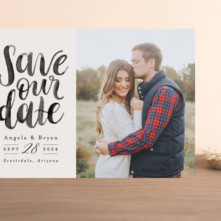"Brushed Date" - Save the Dates in Sand by Pink House Press - Front