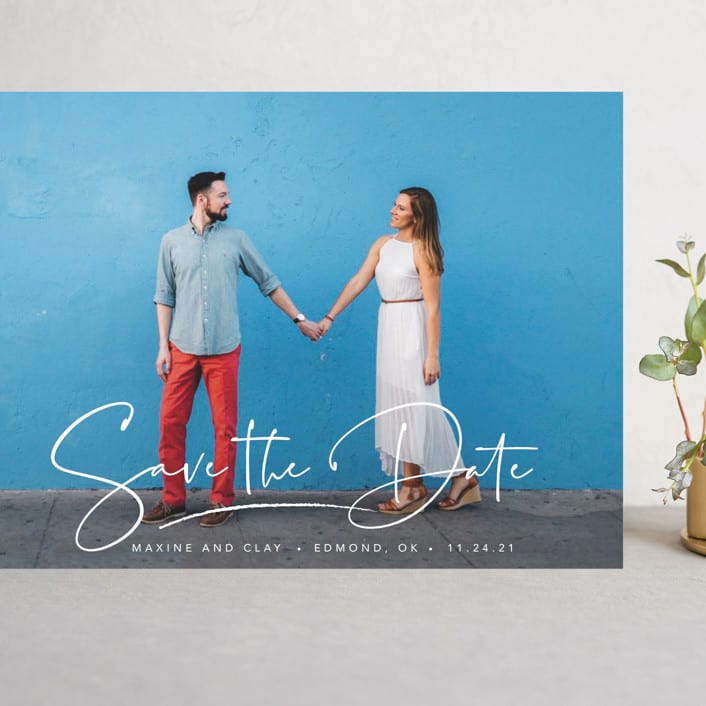 "Swashy Save" - Save the Dates in Cotton by Anna Elder - Front