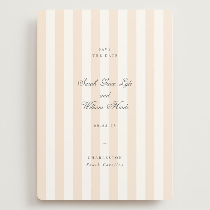 "awning stripe" - Save the Dates in Peach by Sara Hicks Malone - Front