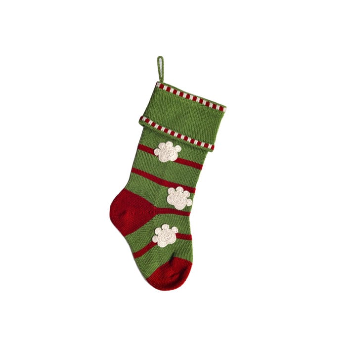 "Paw Print Stocking - Green" - Stockings in green by Melange Collection