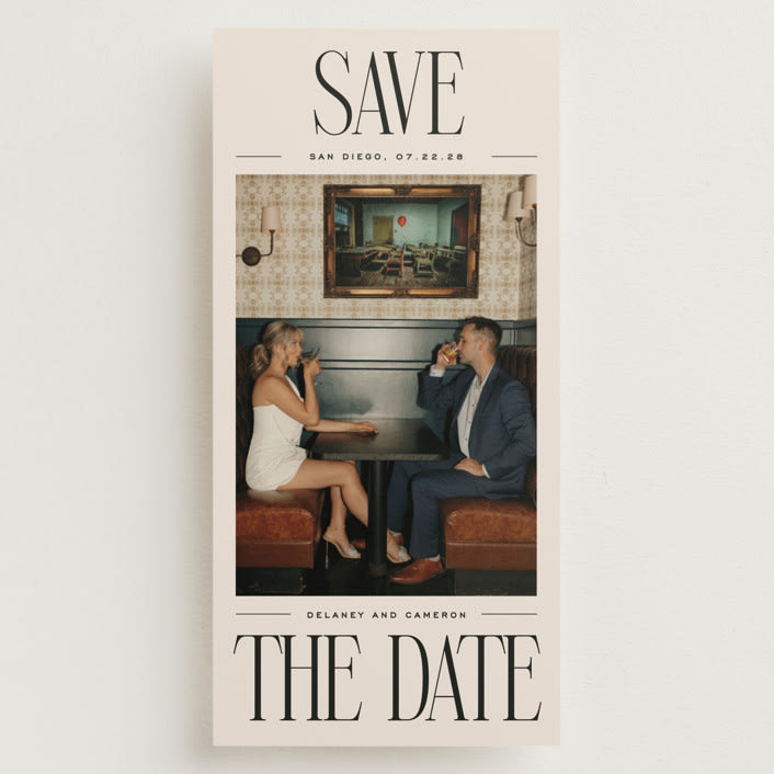 "Elongated" - Save the Dates in Ink by Ekko Studio - Front