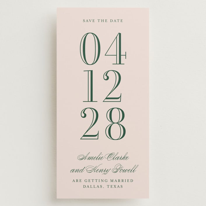 "Hepburn" - Save the Dates in Rose by Megan Davis - Front