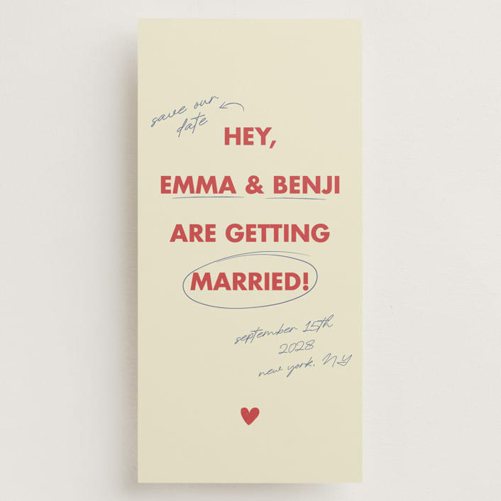 "Love Note" - Save the Dates in Latte by Helena Vitto - Front