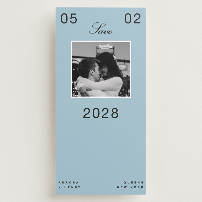 "Chess" - Save the Dates in Wave by Blustery August - Front