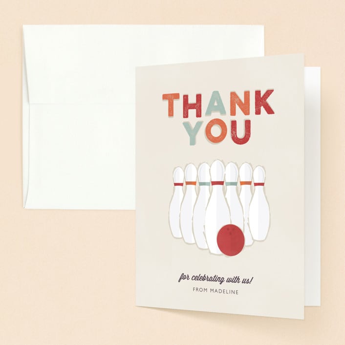 "Bowl Party" - Sweet Sixteen Party Thank You Cards in Sweet Potato by Bethany Anderson - Front