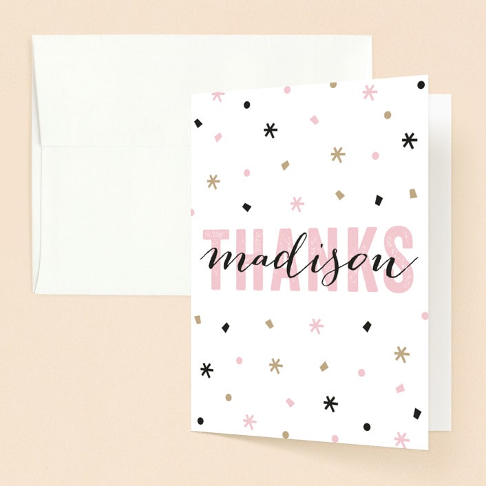 "Confetti" - Sweet Sixteen Party Thank You Cards in North Star by Chasity Smith - Front