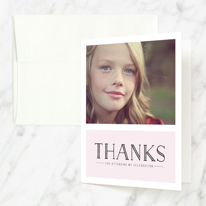 "Beautifully Sweet" - Sweet Sixteen Party Thank You Cards in Blush by Christina Novak - Front