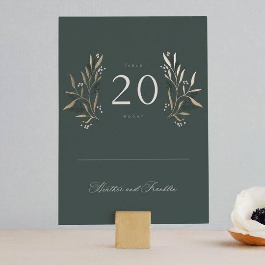 "Gilded" - Table Numbers in Slate by Leah Bisch - Front