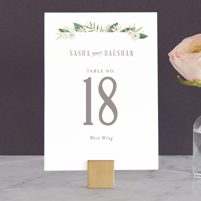 "Classic peonies" - Table Numbers in Peach by Jennifer Wick - Front