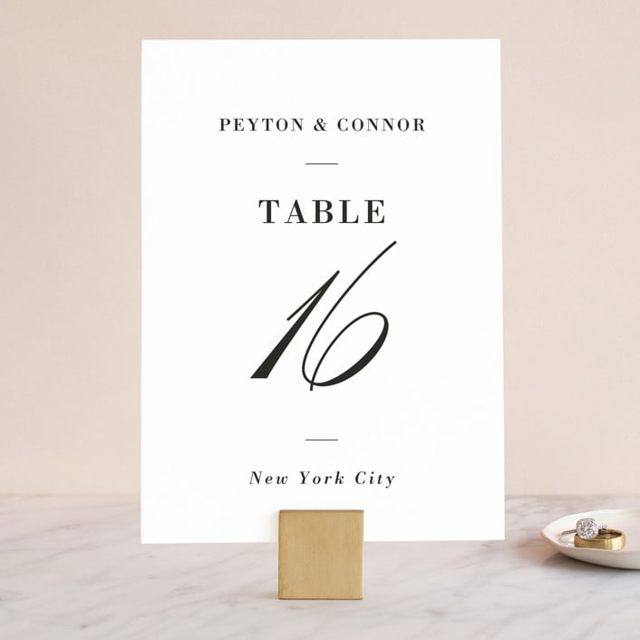 "Elegant Initials" - Table Numbers in Smoke by Sandra Picco Design - Front