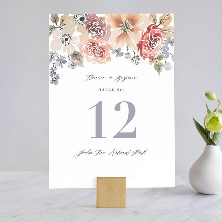 "Wildflower Garden" - Table Numbers in Meadow by Wildfield Paper Co - Front