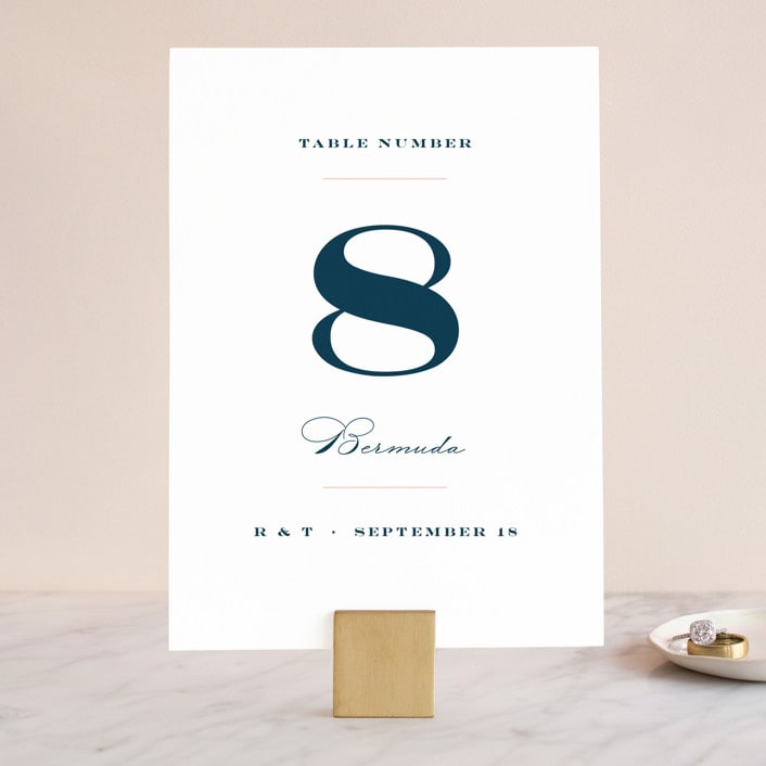 "Structured Charm" - Table Numbers in Midnight by Kimberly FitzSimons - Front