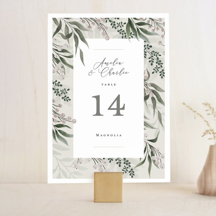 "Wedding Whisper" - Table Numbers in Lilac by Chris Griffith - Front