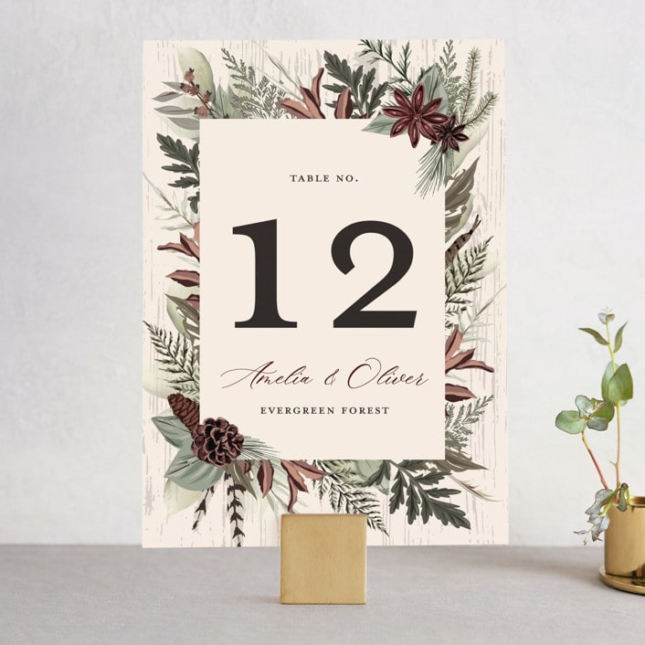 "Woodland Garden" - Table Numbers in Mahogany by Susan Moyal - Front