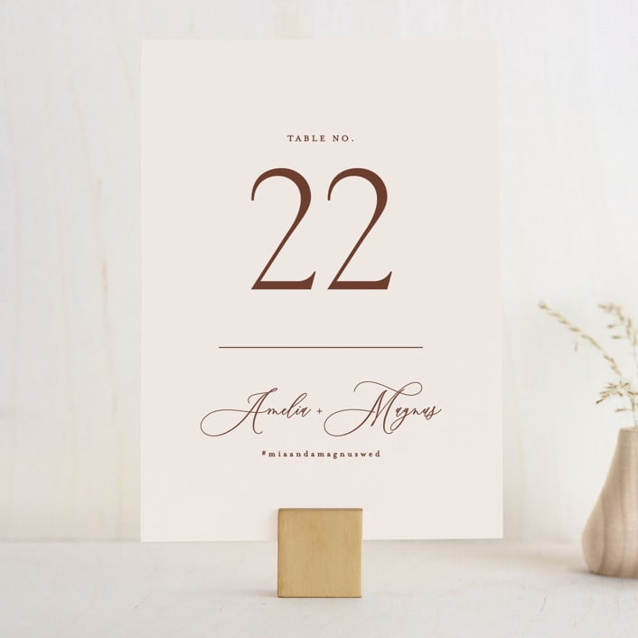 "Side Column" - Table Numbers in Leather by Alethea and Ruth - Front