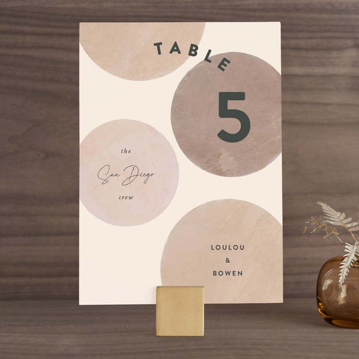 "Eclipse" - Table Numbers in Blush by Sara Hicks Malone - Front