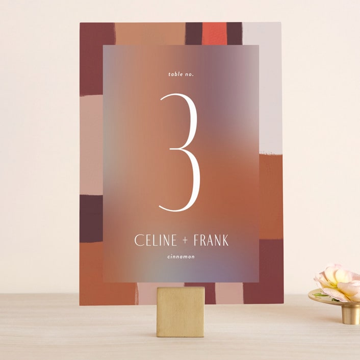 "Retro Grid" - Table Numbers in Sunset by Simona Camp - Front