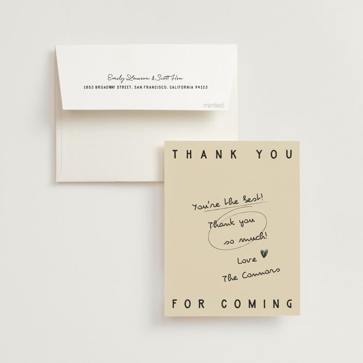 "Modern Fairy Tale" - Wedding Thank You Cards in Linen by Helena Vitto - Front