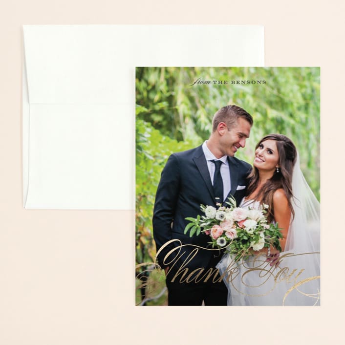 "Classic Branches" - Wedding Thank You Cards in Cream by Grace Kreinbrink - Front