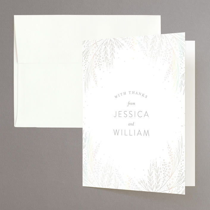 "Botanical Filigree" - Gloss-Press® Thank You Cards in Sand by Phrosné Barwood - Front