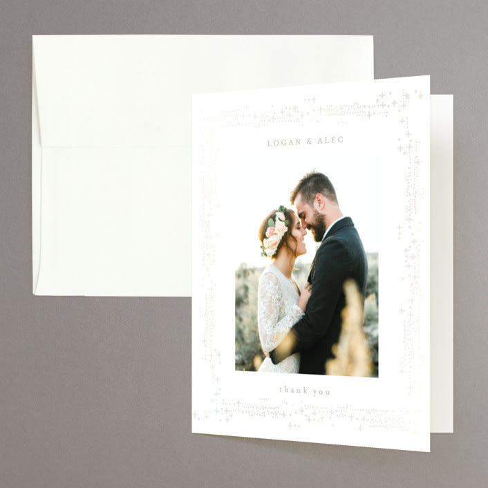 "Starry Sky" - Gloss-Press® Thank You Cards in Iridescent by Phrosné Barwood - Front