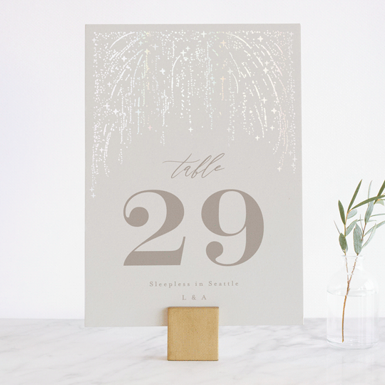 "Starry Sky" - Gloss-Press® Table Numbers in Iridescent by Phrosné Barwood - Front