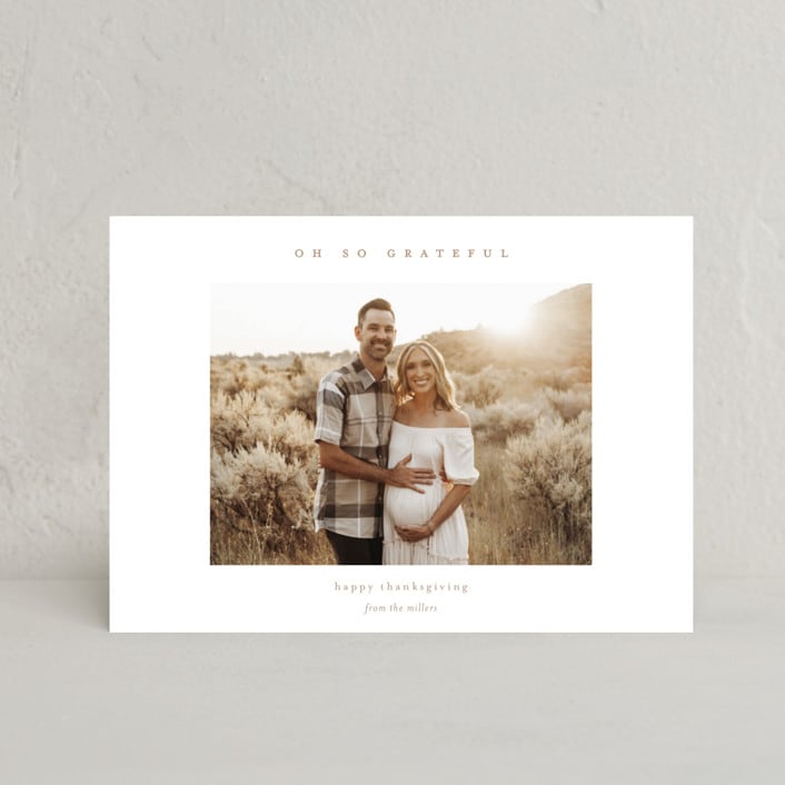 "Oh so Grateful" - Thanksgiving Cards in Snowdrop by Ani Somi - Front