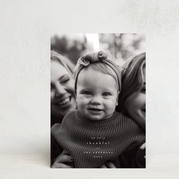 "Simple Thanks" - Thanksgiving Cards in Cotton by Heather Cairl - Front