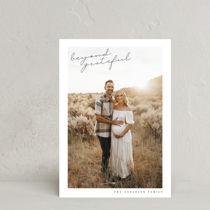 "Beyond Grateful" - Thanksgiving Cards in Sand by Maja Cunningham - Front