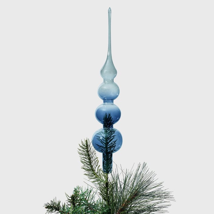 "Glass bubble tree topper, navy and grey" - Tree Toppers in blue by Joanna Buchanan