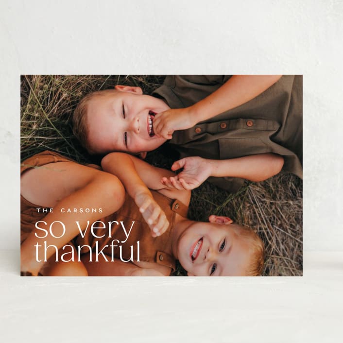 "so very thankful." - Thanksgiving Cards in Cotton by Ellen Schlegelmilch - Front