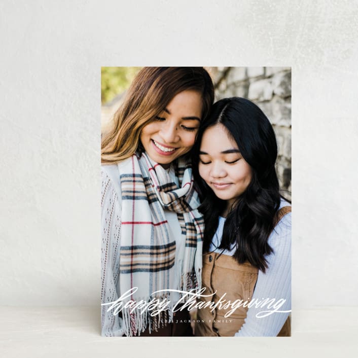 "Thanksgiving Flourish" - Thanksgiving Cards in Whipped cream by Wildfield Paper Co - Front