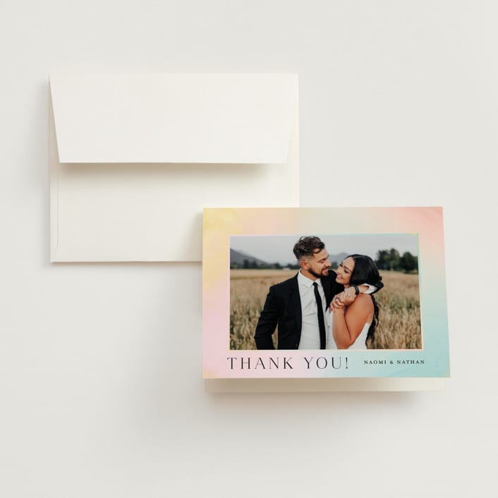 "marshmallow" - Wedding Thank You Cards in Sunrise by Petra Kern - Front