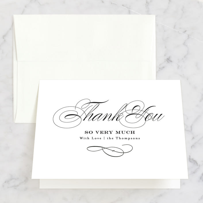 "Timeless Elegance" - Wedding Thank You Cards in Black Night by AK Graphics - Front