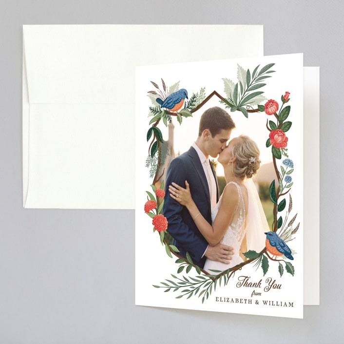 "Nature's Crest" - Wedding Thank You Cards in Forest by Paper Sun Studio - Front