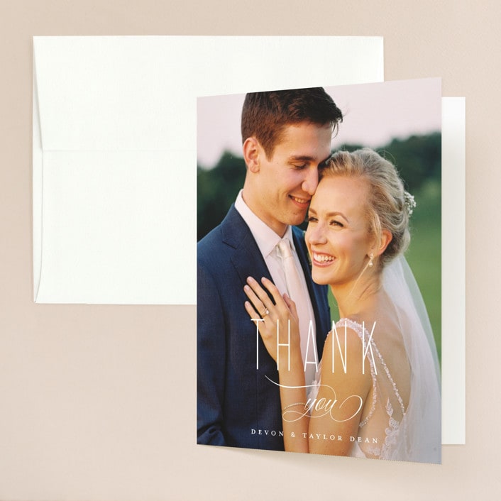 "Moderna" - Wedding Thank You Cards in Cloud by Stacey Meacham - Front