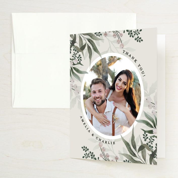 "Wedding Whisper" - Wedding Thank You Cards in Lilac by Chris Griffith - Front