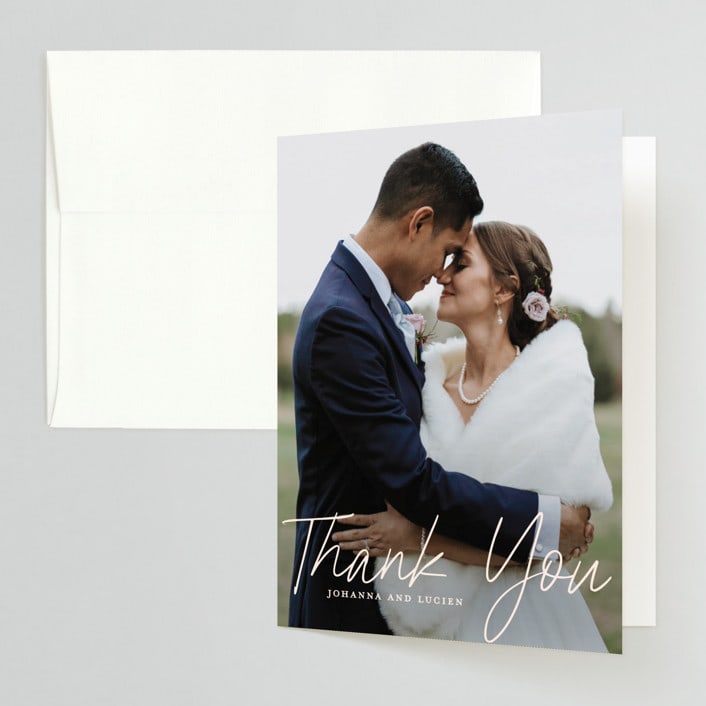 "Classic refresh" - Wedding Thank You Cards in Peaches by Stacey Meacham - Front