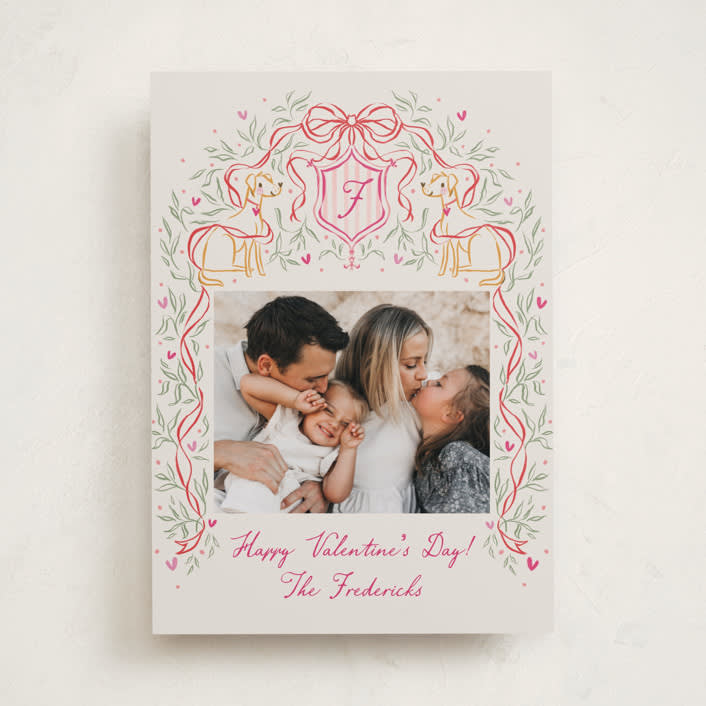 "Valentine Crest" - Valentine's Day Cards in Latte by Jackie Crawford - Front
