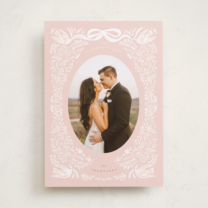 "Love Dove" - Valentine's Day Cards in Blush by Jenna Holcomb - Front