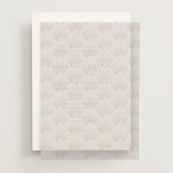 "Simple Seashell" - Vellum Overlays in Coral by Hannah Bowman - Front