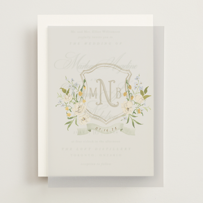 "Avalon" - Vellum Overlays in Chiffon by Everett Paper Goods - Front