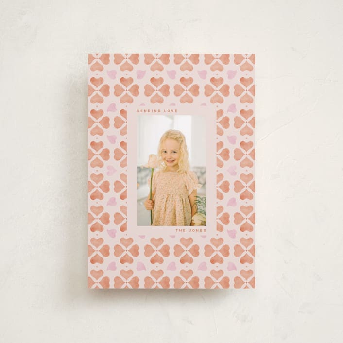 "Love in watercolor" - Valentine's Day Cards in Coral by Sabrin Deirani - Front