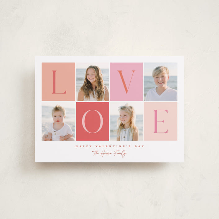 "Blocks of Love" - Valentine's Day Cards in Candy Hearts by Robert and Stella - Front