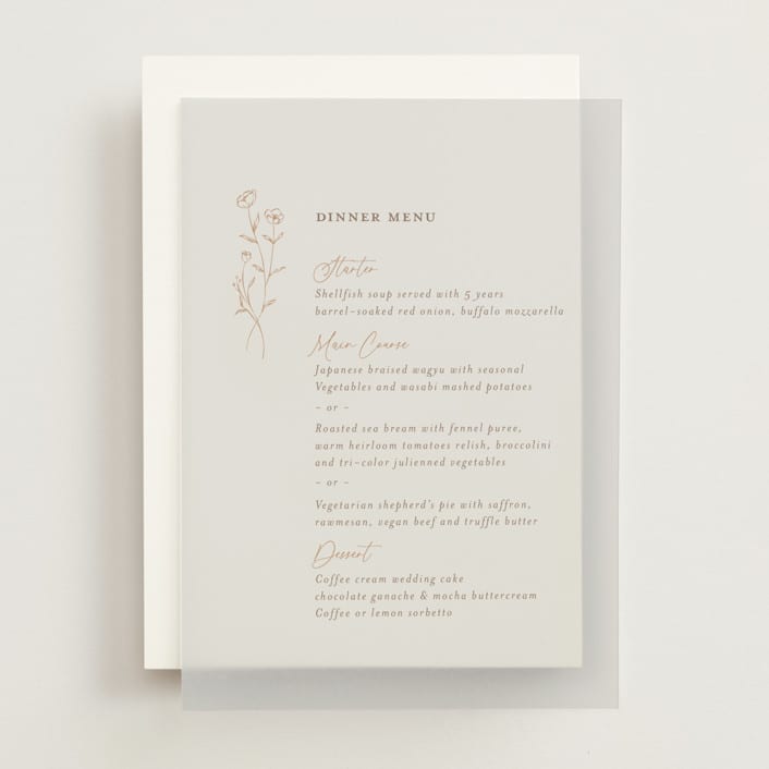 "kouignette" - Vellum Menus in Sand by chocomocacino - Front