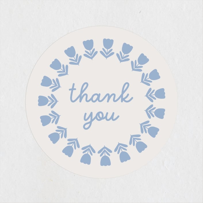 "Tulips" - Baby Shower Stickers in Sky by Kelly Watkins - Close-Up
