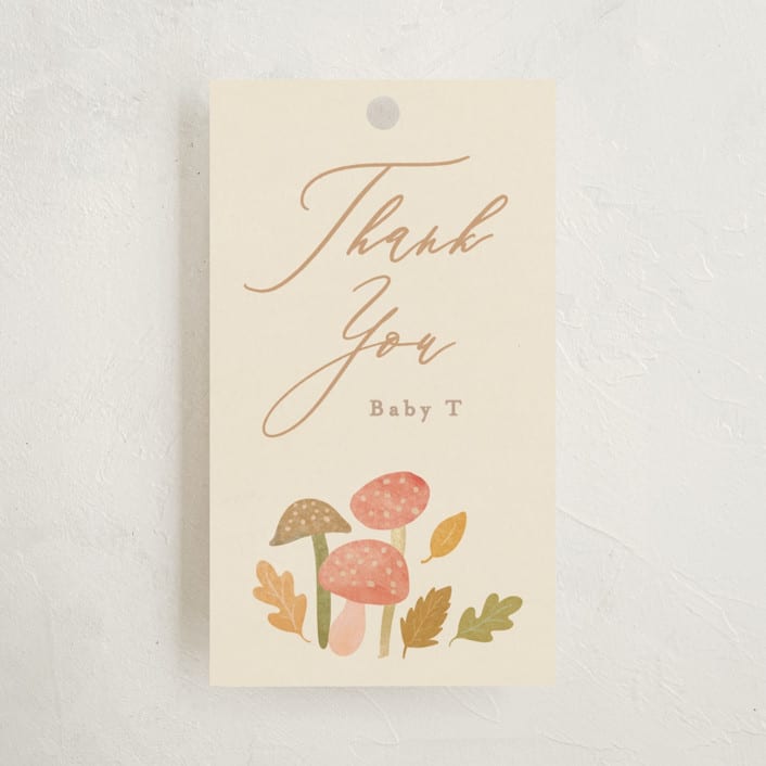 "Little Pumpkin" - Baby Shower Favor Tags in Latte by Creo Study - Front