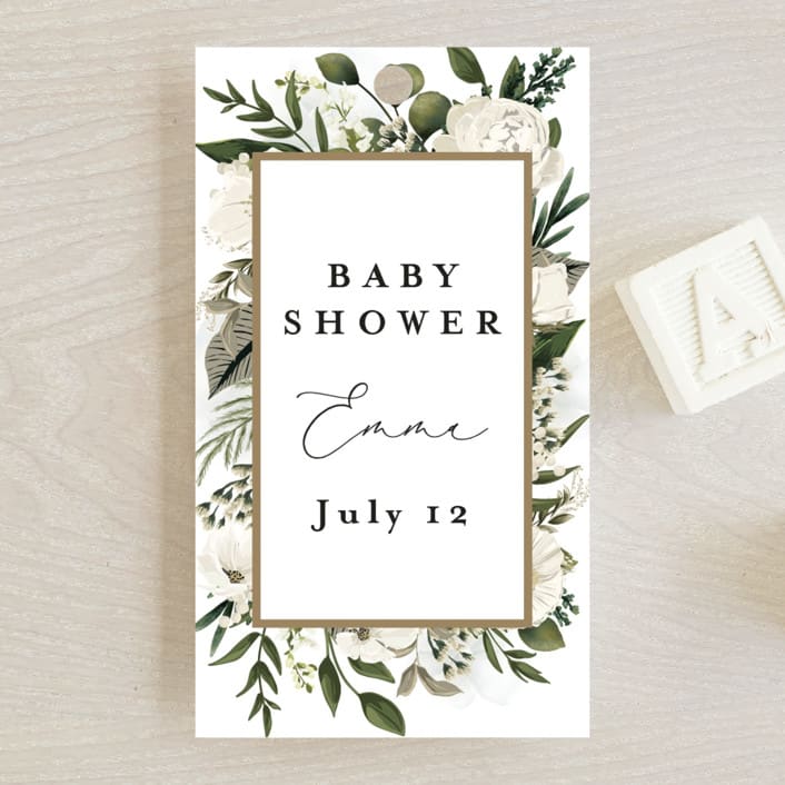"Classic Love" - Baby Shower Favor Tags in Vanilla by Susan Moyal - Front